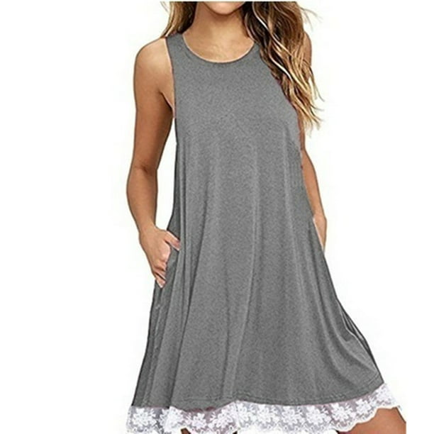 SySea - Sleeveless A-line Mini Lace Dress with Pocket - Walmart.com ...