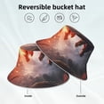 thumbnail image 2 of Yiaed Fire Sky Dragon Print Reflective Stripe Bucket Hat Unisex Funny Outdoor Fisherman Cap Beach Sun Hat, 2 of 5