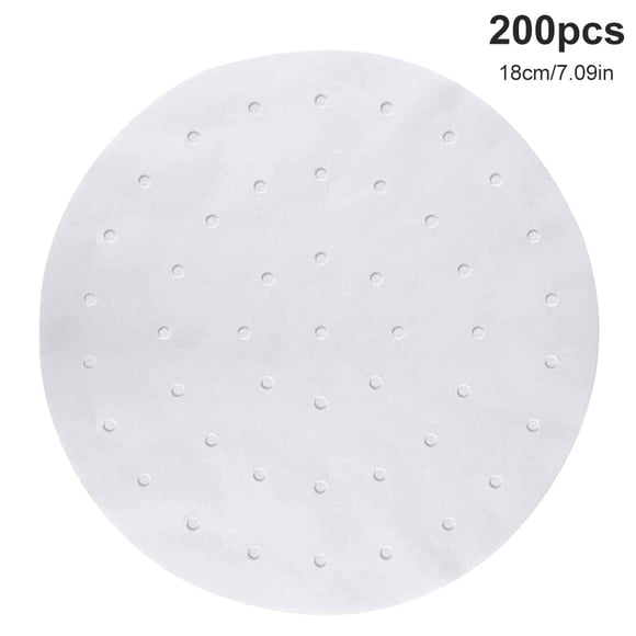 Yuarrent 200 Uds revestimientos para freidora de aire papeles redondos para cocinar al vapor impermeables resistentes al calor Herramientas y accesorios para hornear
