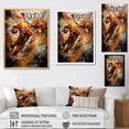 thumbnail image 4 of Designart "Energy Burst Orange Football wall art II" Sports Floater Framed Canvas Wall Art, 4 of 7