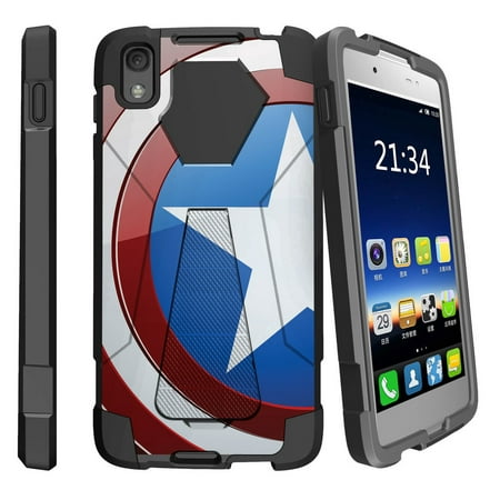 Case for Alcatel Idol 4 | Nitro 49 Hybrid Cover [ Shock Fusion ] High Impact Shock Resistant Shell Case + Kickstand - America Shield (Best American Idol Covers)