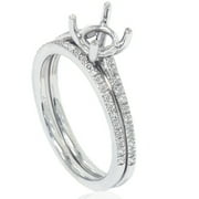 Pompeii 1/5ct Pave Cathedral Diamond Engagement Ring Setting 14K White Gold (G/H,I1-I2)