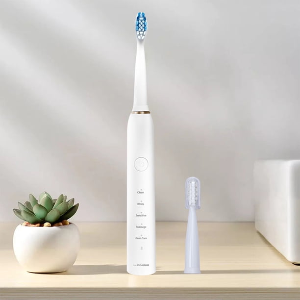 Electrodomésticos, Cocina y comedor, Electrodomésticos, Cepillo de dientes con 2 cabezales, Cepillo de dientes para adultos con 5 modos, Cepillo de dientes eléctrico recargable de viaje con temporizad