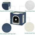 thumbnail image 3 of HDJ Cat Bed for Indoor Cats with Scratching Pad and Plush Ball, Pet, 6.5x16.5x14 Inches, Blue, 3 of 8