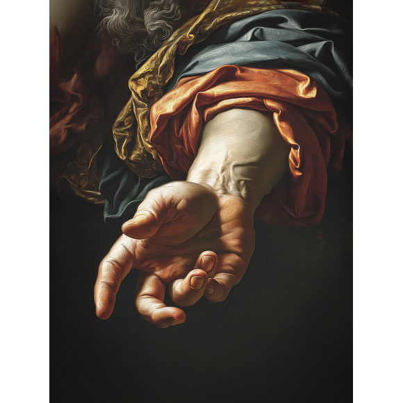 Qisvanset Divine Hand Creation Canvas Wall Art 15.75x11.81 Inches