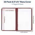 thumbnail image 5 of Wechef 20pcs 8.5"x14" Menu Cover 4 Pages 8 Views Reinforce Corner Double Stitch for Restaurant Cafe, 5 of 11