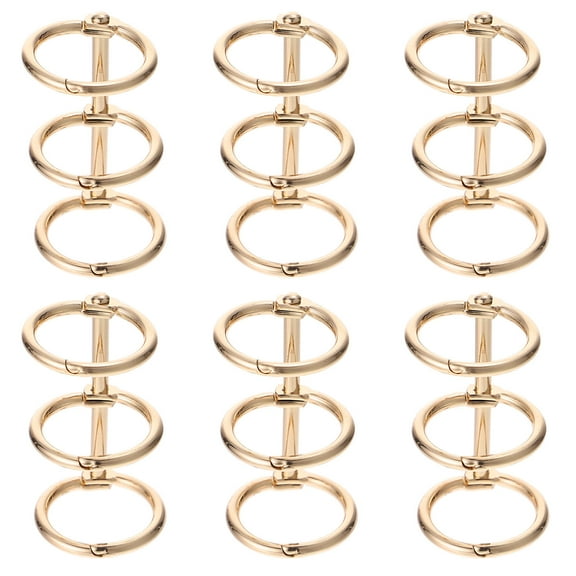 LABSERRON Golden Binder Book Rings Page Turning Convenience 6Pcs