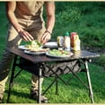 thumbnail image 2 of 2-Pack Arrowhead Outdoor Folding Camping Table with Aluminum Roll-up Tabletop, 2 of 9