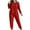 Red, variant on ZyeKqe Women Pajama Sets Plus Size 2 Piece Nightwear Comfy Long Sleeve Shirts Sleepwear with Pants Soft Pj Lounge Sets