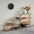 thumbnail image 4 of Basicwise QI004329.2 Bamboo Foldable Shoe Rack, Free Standing Shoe Organizer Storage Rack, 2 Tier, 4 of 5