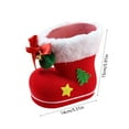 thumbnail image 3 of hulanddfd Christmas Santa Candy Boots Bag, Holiday Candy Bag Red Flocked Boots for Xmas Tree and Gifts, 3 of 6