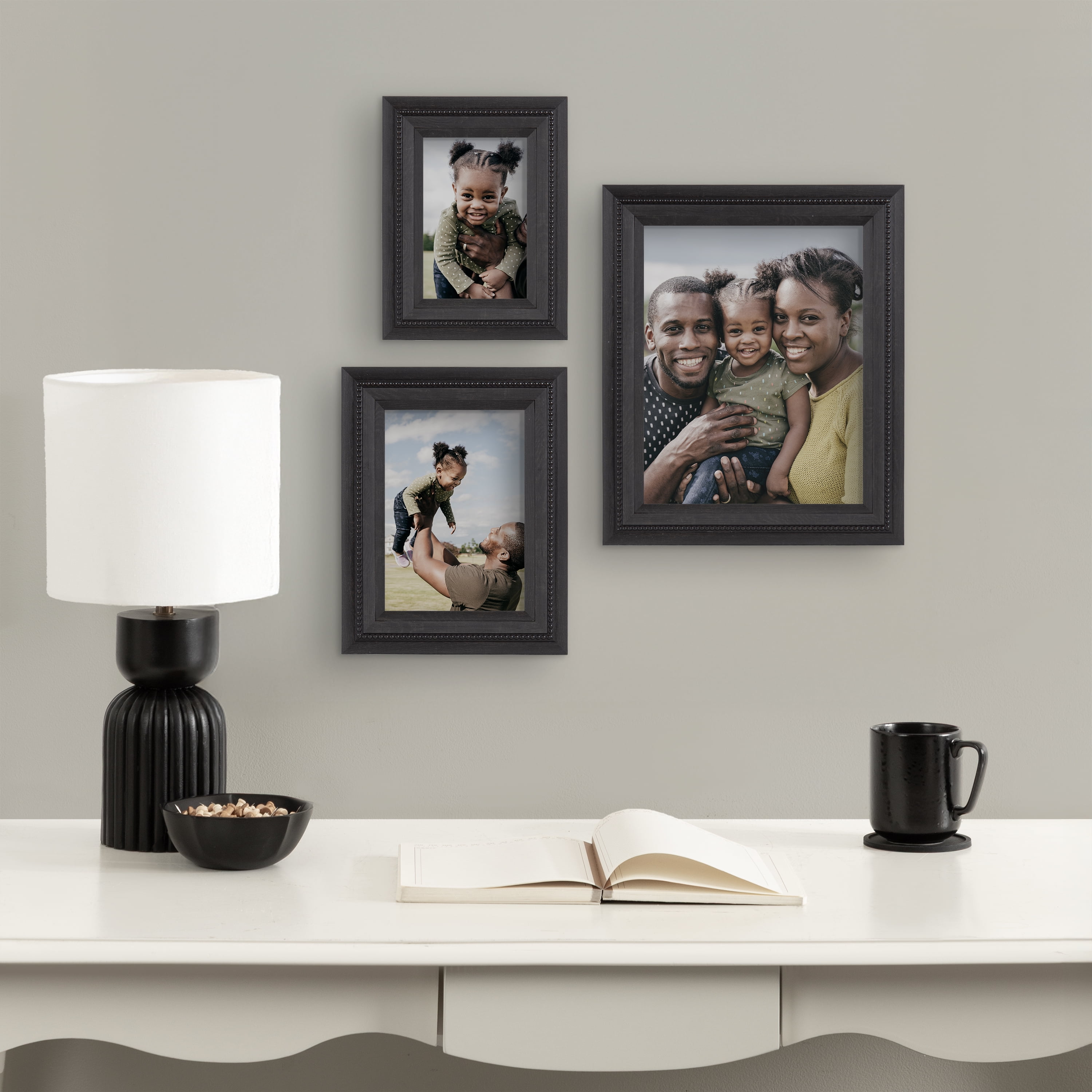(2 pack) Mainstays – 8x10 Picture Frame – Black Beaded Tabletop Photo Frame