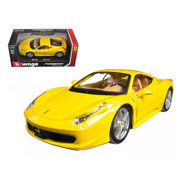 Ferrari 458 Italia Yellow 1 24 Diecast Model Car By Bburago Walmart Com Walmart Com