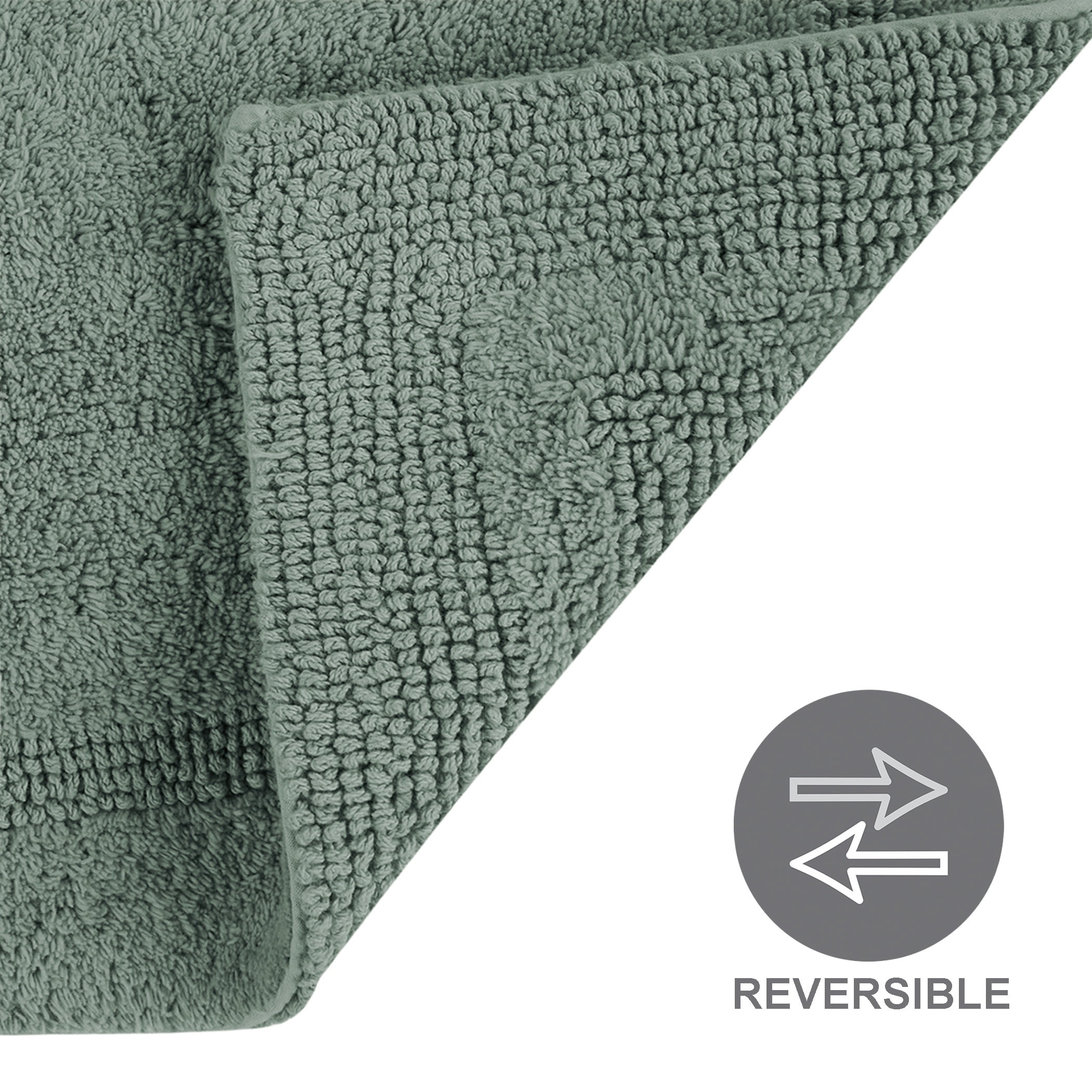 Better Homes & Gardens Cotton Reversible Bath Rug, Green River, 17" x 24"