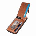thumbnail image 3 of For iPhone 15 Carbon Fiber Vertical Flip Zipper Phone Case, 3 of 5