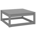 thumbnail image 4 of vidaXL Patio Footstool with Cushion Gray Solid Pinewood, 4 of 9