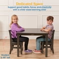 thumbnail image 4 of ECR4Kids 30in x 30in Square Hardwood Table and  Two 12in Chairs, Grey Wash, 3-Piece, 4 of 9