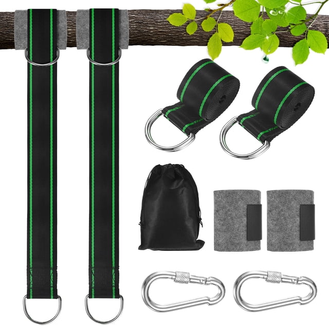 Kit de correas para columpios de árbol Uxcell, cuerda de columpio pesada de poliéster de 3FT soporta 2200LBs con ganchos de resorte de bloqueo giratorio