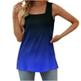 thumbnail image 2 of Summer Tank Tops for Women Square Neck Loose Casual Tank Shirts Flowy Sleeveless Side Slit Tee Shirts Blouses Plus Size, 2 of 5