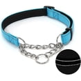 thumbnail image 1 of Collier pour Chien Martingale avec Chaîne en Acier Inoxydable, Collier Réfléchissant en Nylon Rembourré Doux Réglable, Chaîne Robuste Sans Traction pour l'Entraînement à la Marche pour Grands, Moyens, Petits Chiens (Bleu, 16.5 Pouces - 27.6 Pouces), 1 of 7