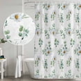 thumbnail image 4 of Daisy Shower Curtain Set - Standard 72" x 72" Washable Bathtub Curtain with 12 Hooks, Spring Eucalyptus Leaves Flowers Botanical Country Waterproof Fabric Stall Shower Curtains for Bathroom Décor, 4 of 6