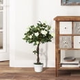 thumbnail image 4 of Outsunny Decorative Artificial Rose Tree with Realistic Flowers, White, 4 of 10