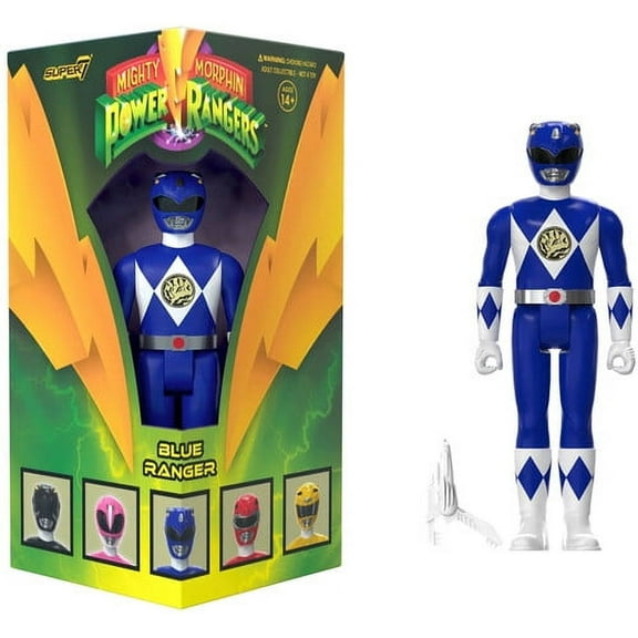 Super7 - Mighty Morphin Power Rangers - Reaction Sdcc 2023 - Blue Ranger [Triangle Box], Super7, Gifts