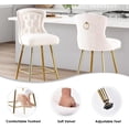 thumbnail image 3 of Farini Counter Height Stools Set of 2, Velvet Bar Stools with Metal Legs for Kitchen, Dining & Pubs, Beige (26"), 3 of 7