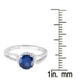 thumbnail image 3 of Sterling Silver with Blue Sapphire and White Diamond Engagement Ring, 3 of 3