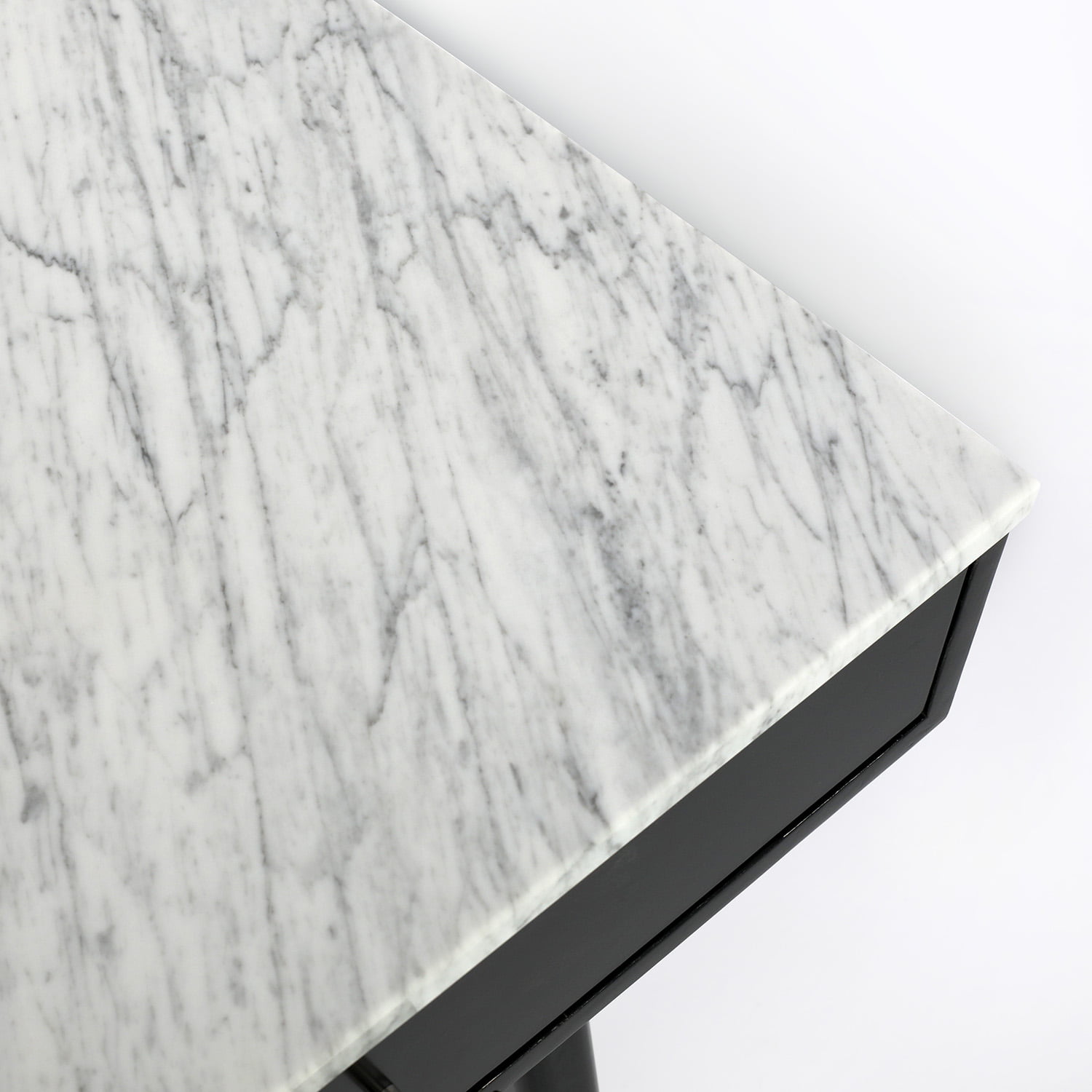 Viola 44 Rectangular Italian Carrara White Marble Writing Desk With Black Leg Walmart Com Walmart Com