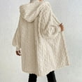 thumbnail image 2 of yillto Women Sherpa Jackets Long Lightweight Fleece Hoodie Coat Fuzzy Warm Knee Length Coats, 2 of 7