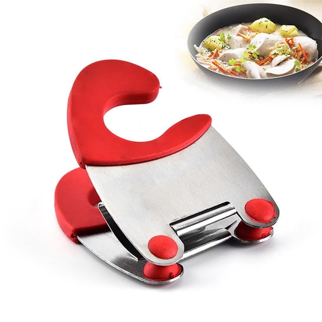 Yuarrent Clip de espátula para cuchara, soporte para ollas, herramientas de cocina para tapa de sartén, soporte para tapa de olla, soporte para olla de Barra de herramientas Rojo Yuarrent HA025645-01