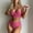 Hot Pink, variant on EGNMCR Bikini Set Women's Plaid Backless Split High Waist Bikini Lace-up