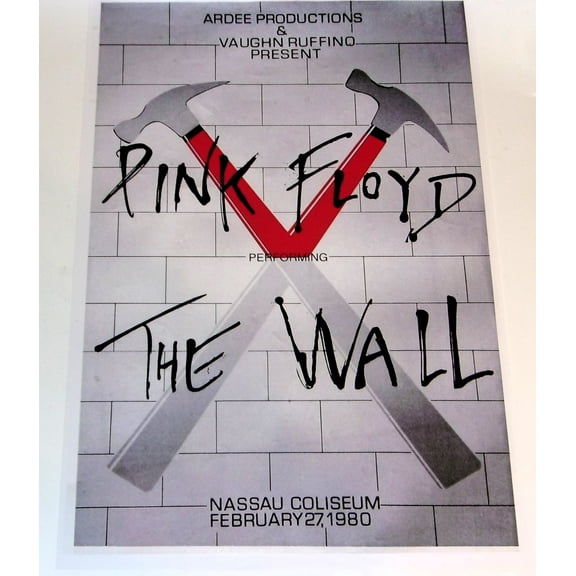 Pink Floyd The Wall LIVE NY Nassau Coliseum 1980 Poster 19"x13" David Gilmour/ Roger Waters Inverted