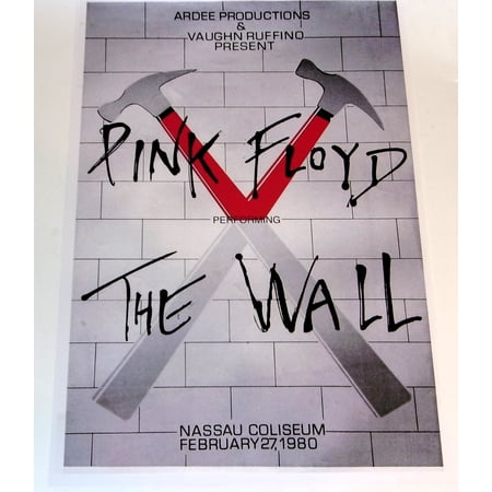Pink Floyd The Wall LIVE NY Nassau Coliseum 1980 Poster 19"x13" David Gilmour/ Roger Waters Inverted