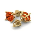 thumbnail image 2 of Clara Pucci 3 ct Brilliant Round Cut Solitaire Studs VVS1 Genuine Conflict free Red Zircon Solid 14K Yellow Gold Designer Everyday Earrings Screw back, 2 of 5