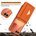 thumbnail image 3 of Allytechgroup Galaxy Z Flip 7 Wallet Case with Cards Holder, Detachable Shoulder Strap Envelope Design Closure Protective Anti-Scratch Phone Case Shell for Samsung Galaxy Z Flip 7,Orange, 3 of 5