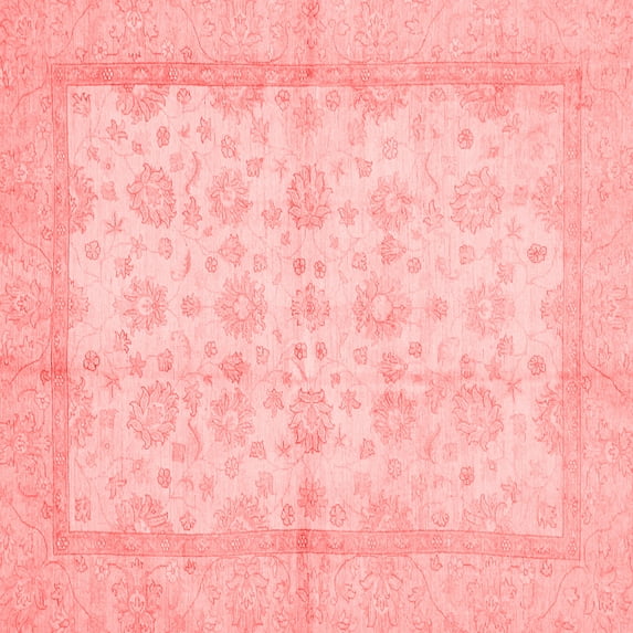 Ahgly Company Indoor Square Oriental Red Traditional Area Rugs, 7' Square