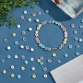thumbnail image 4 of 120 Pcs Evil Eye Beads 6 Colors Natural Freshwater Shell Evil Eye Beads Flat Round Evil Eye Beads with Enamel for Bracelet Necklace Jewelry Making, 4 of 6