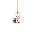 thumbnail image 3 of Clara Pucci 18K Rose Solid Hypoallergenic Gold 0.5Ct Alexandrite Round Brilliant Cut Solitaire Designer Necklace Pendant For June, 3 of 7