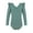 Green, variant on Girls Long Sleeve Ballet Leotards Ruffle Shoulder Crisscross Straps Back Dance Tops White 5-6