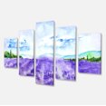 thumbnail image 2 of Blue Lavender Fields Watercolor - Landscape Canvas Art Print, 2 of 3