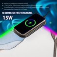 thumbnail image 2 of Blooming Blue Petals Wireless Charging RGB Gaming Mouse Pad Large Keyboard Mat Rubber Base 13 Light Modes, 2 of 6
