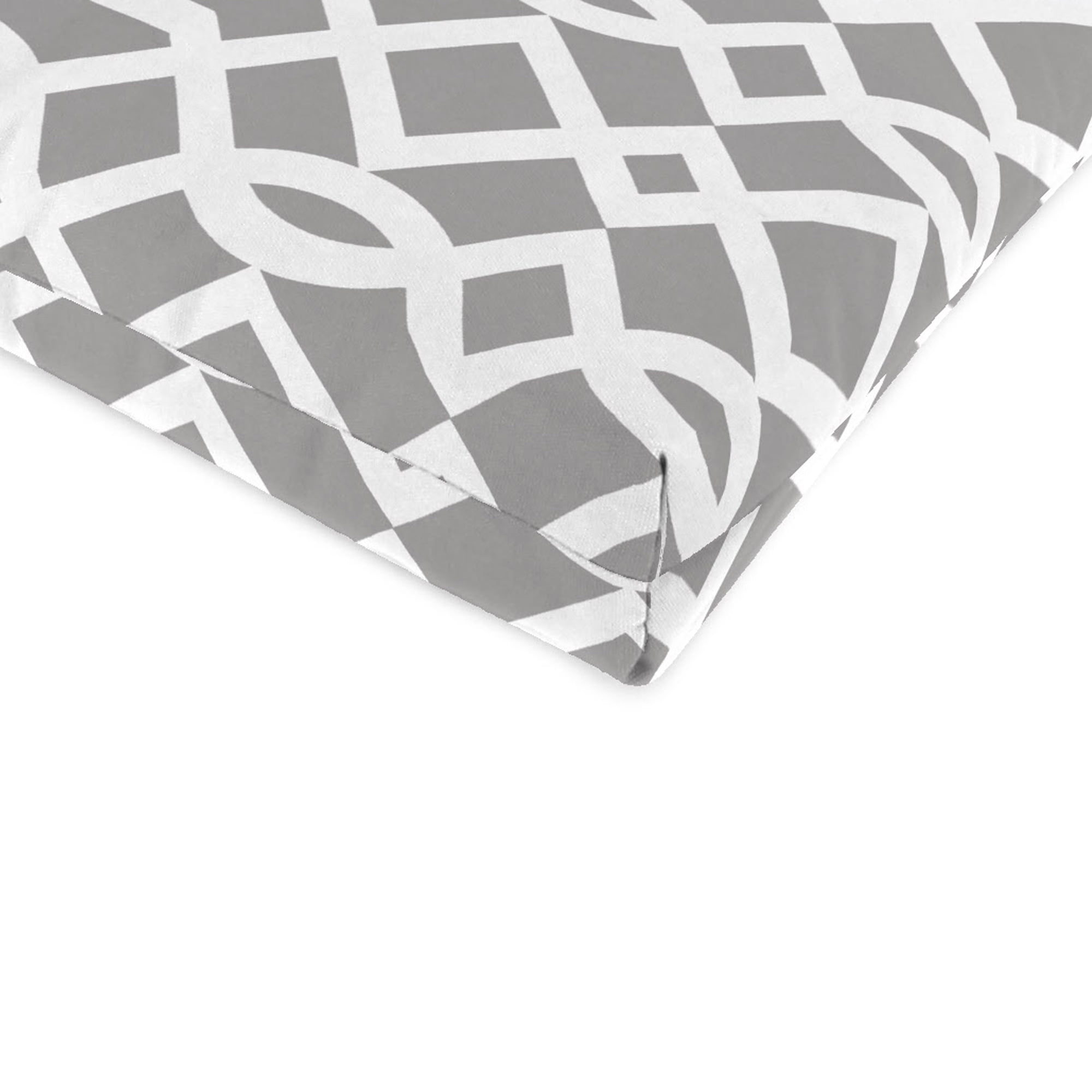Jordan Manufacturing 44" x 22" Chauncey Pumice Gray Geometric Rectangular Outdoor Chair Cushion with Ties and Hanger Loop