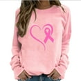 thumbnail image 2 of Homenesgenics Breast Cancer Awareness Shirts Plus Size for Women and Men Women Fashion Casual Print Round Neck Loose Long Sleeve T-Shirt Tops Blouse Hoodless Sweatshirts Pink L, 2 of 4