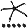 thumbnail image 1 of Frassie Silla de oficina de 25 pulgadas, base de metal de repuesto, resistente, 2500 libras, pieza de base universal para silla de computadora con 5 ruedas, 1 of 1