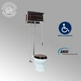 thumbnail image 3 of Renovators Supply High Tank Pull Chain Toilet w/Dark Oak Wooden Raised High Tank 70" to 74" Adjustable Height Satin L Pipe and Elongated Toilet Bowl, 3 of 10