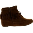 thumbnail image 2 of Bella Marie Campus-28 Womens Round Toe Moccasin Ankle High Faux Suede Boots, 2 of 4
