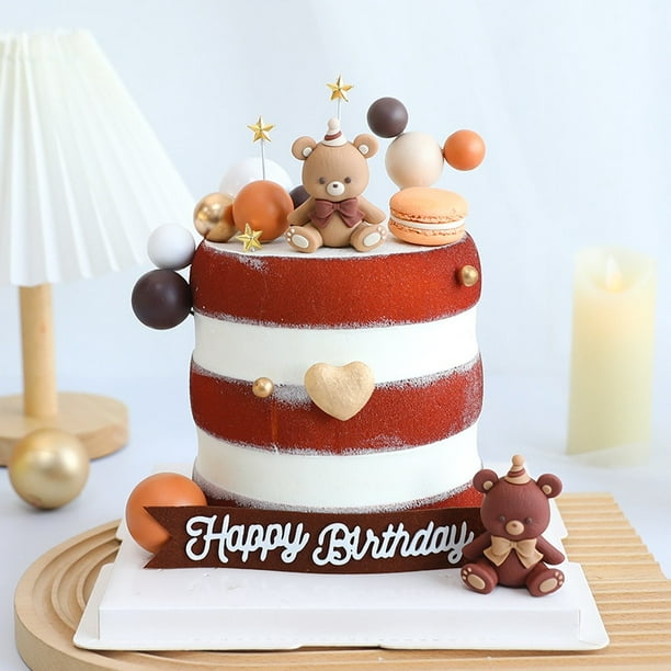 Decoraciones de oso para Baby Shower, pancarta de BABY SHOWER, palos de  centro de mesa de oso, adornos de cupcakes para fiesta de cumpleaños  temática de oso - AliExpress