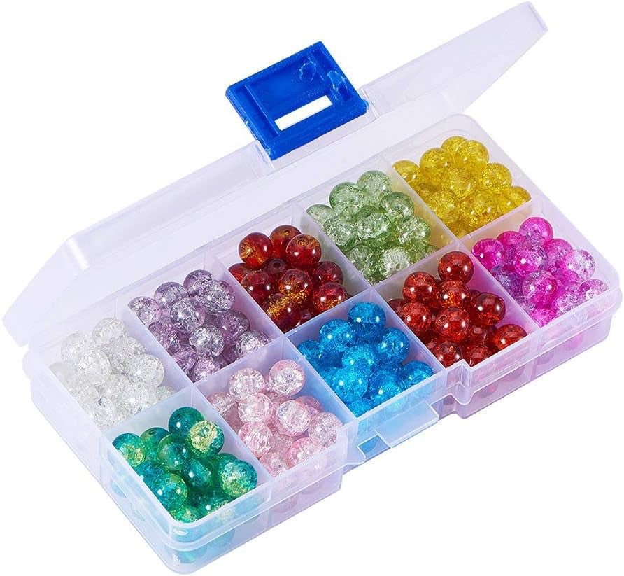 1000pcs 10 Color Crackle Glass Beads 4mm Lampwork Handcrafted Round Crystal  Glass Beads 